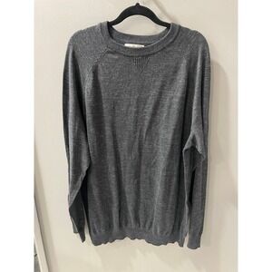 Mutual Weave Mens 2XLT Gray Heathered Cotton Blend Raglan Crewneck Sweater